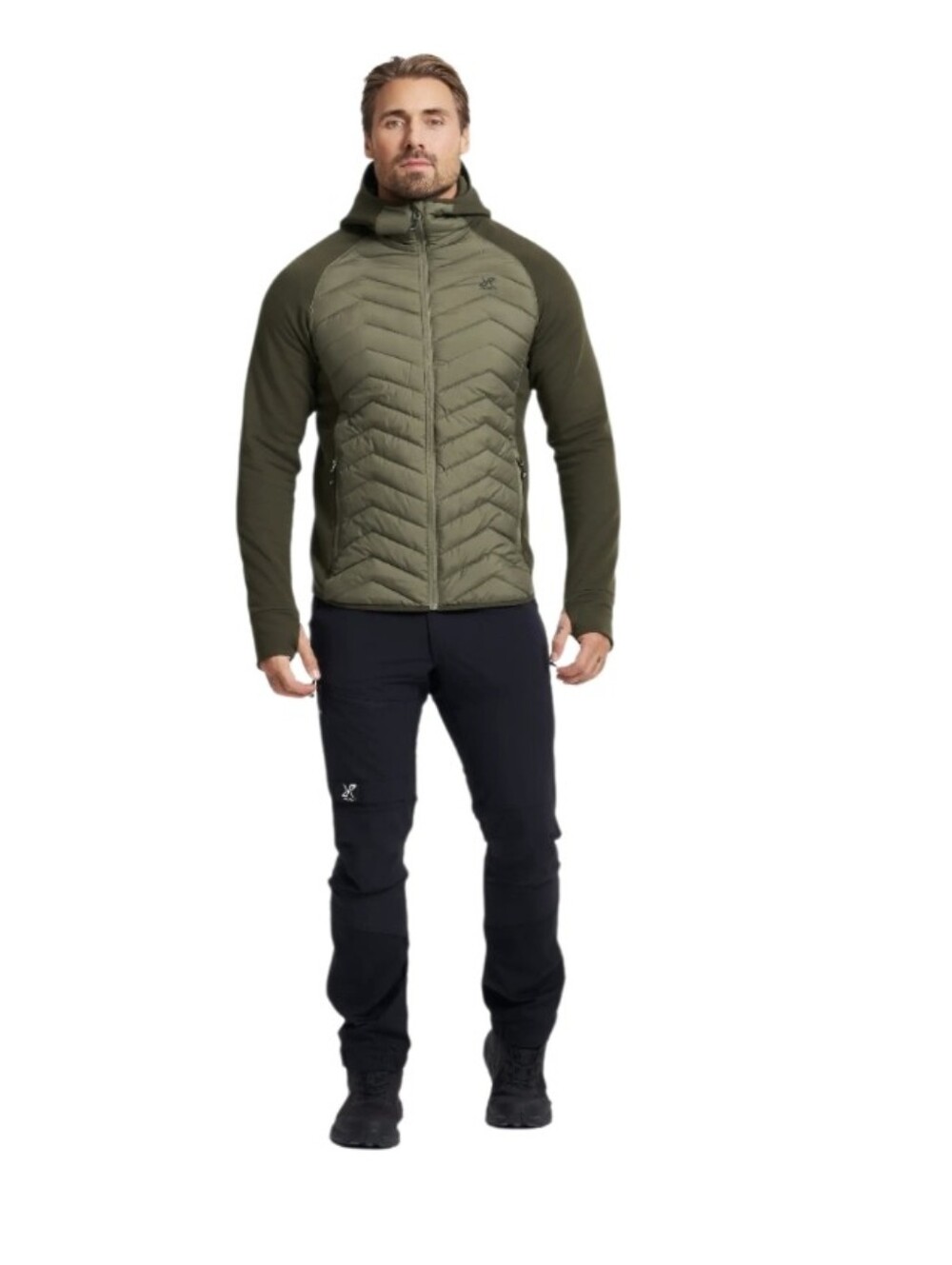 #K85 Little Donkey Andy Olive Green Quilted Hooded Puffer Jacketlittle